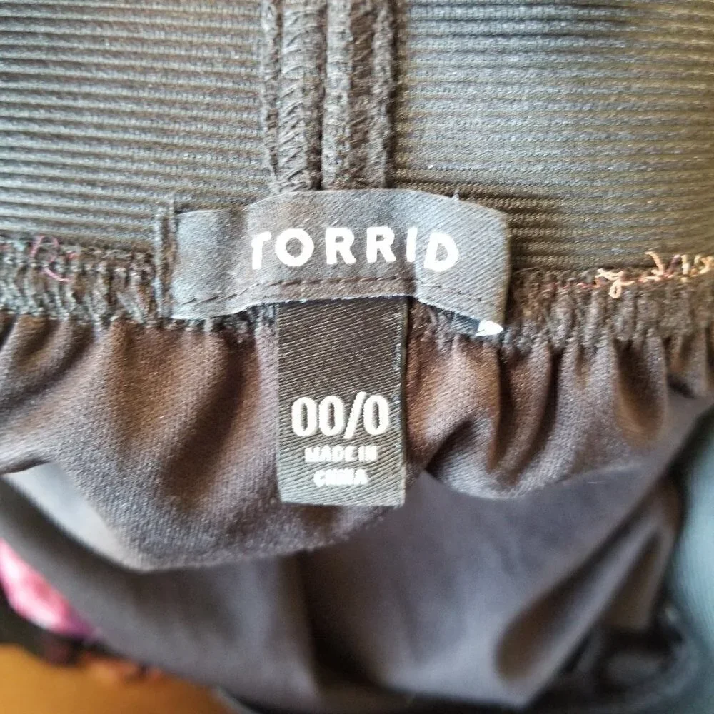 NEW Torrid Black Floral Chiffon Tulle Midi Skirt